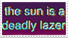 182 the sun is a deadly lazer STAMP